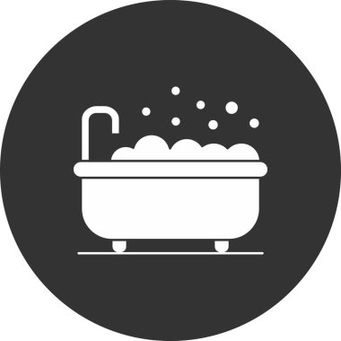 Küvet simgesi, vektör illüstrasyonu