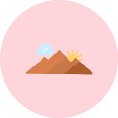 Bir dağ simgesinin vektör illüstrasyonu