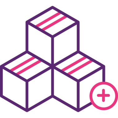 Küp simgesinin vektör illüstrasyonu