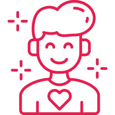 Aşk adamı. Basit resimleme