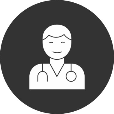 Doktor düz simgesi, vektör çizim