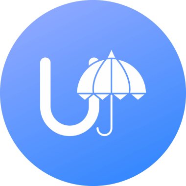 Şemsiye. Web simgesi basit illüstrasyon