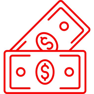 Dolar gagası vektör çizgisi simgesi