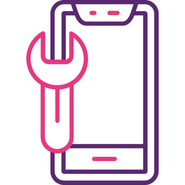 akıllı telefon tornavida vektör çizim tasarımı ile