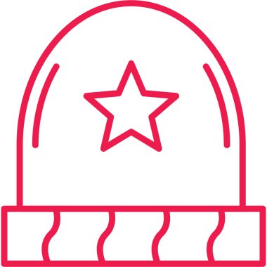 Kırmızı şapka simgesinin vektör illüstrasyonu