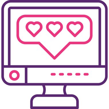 Aşk. Web simgesi basit illüstrasyon