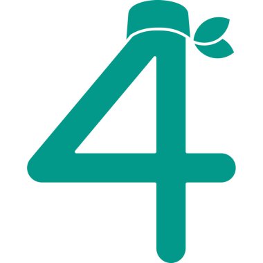 4 numaralı logo simgesi tasarım şablonu vektörü