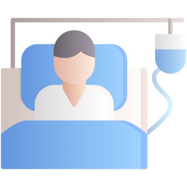 Hastane odası düz ikon vektör çizimi