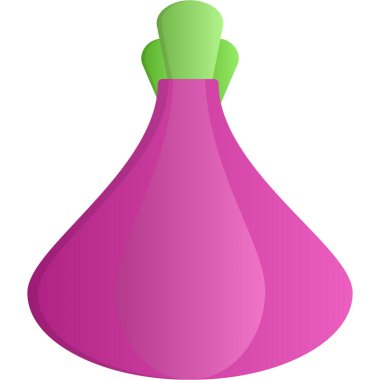 Yeşil saplı pembe zil, illüstrasyon, beyaz arkaplanda vektör.