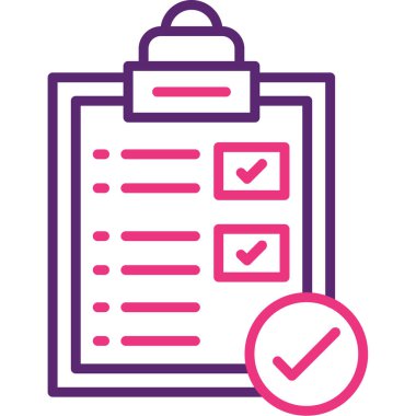 Kontrol listesi web simgesi, basit vektör illüstrasyonu