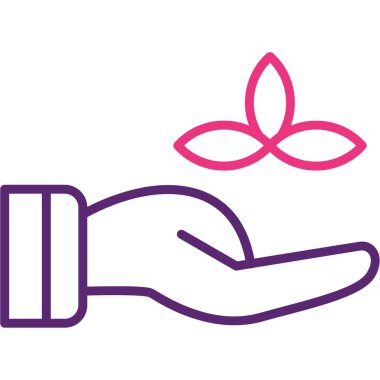 Çiçek ikonuyla el.