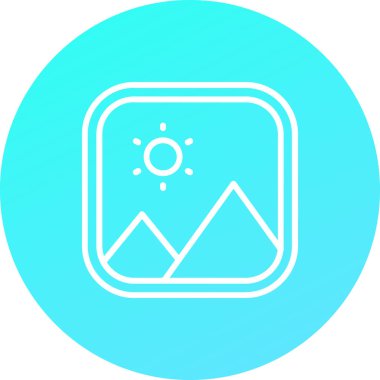 güzel dağ vektör çizgisi simgesi