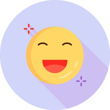 Mutlu emoji simgesi, vektör illüstrasyonu