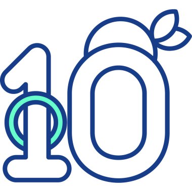 Mavi bir 0 sayısının vektör illüstrasyonu