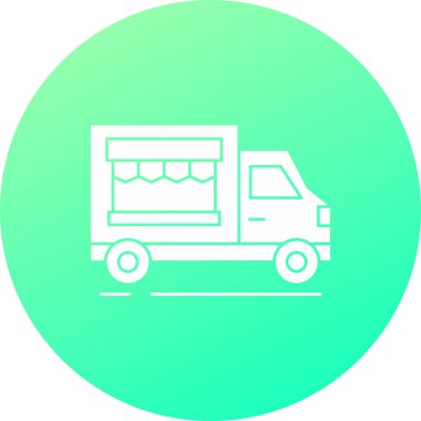 Eşsiz yemek kamyonu vektör simgesi