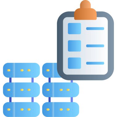 veritabanı sunucu simgesi. Beyaz arkaplanda izole edilmiş web tasarımı için veritabanı vektör simgesinin izometriği