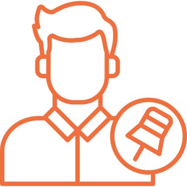 Akıllı telefon simgesi olan adam, vektör illüstrasyonu