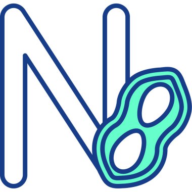 alfabe harfi n vektör çizim simgesi tasarımı