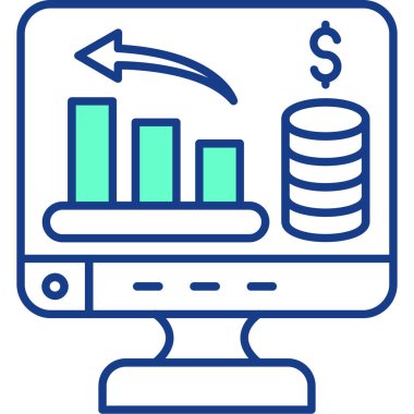 Dolar büyümesi. Web simgesi basit illüstrasyon