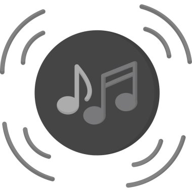 Müzik notalı bir radyonun vektör illüstrasyon simgesi