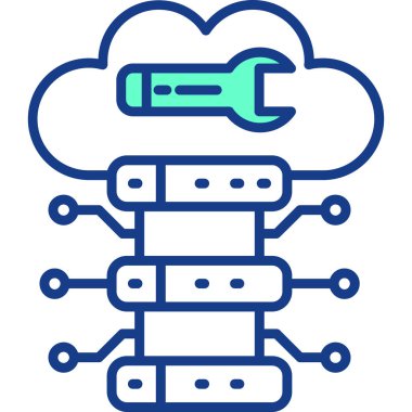 outline biçiminde bulut sunucusu simgesi