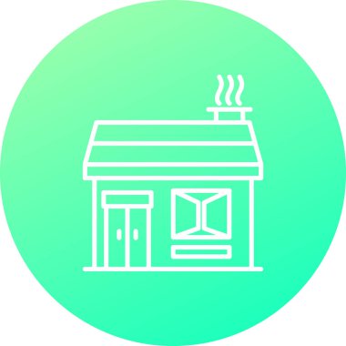 Eşsiz Ev Vektör Satırı Simgesi