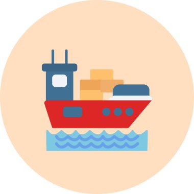 kargo gemisi simgesi vektör çizimi