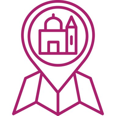 Bir pin simgesinin vektör illüstrasyonu