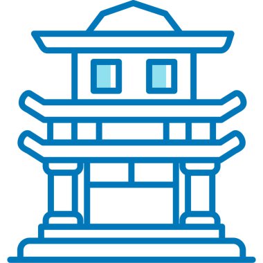 Japonya mimarisi simgesi oluşturuluyor - ana hatlar biçiminde