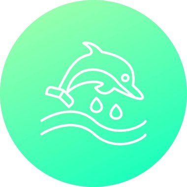 Benzersiz Yunus Vektör Kabartma Simgesi