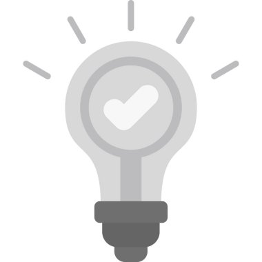 Ampul aşkı kalp simgesi düz stilde