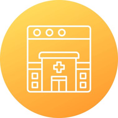 Hastane modern simgesinin vektör illüstrasyonu