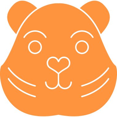 Hayvan kaplanı memelisi simgesi düz stil