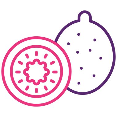 Çilekli tatlı ikonunun vektör çizimi