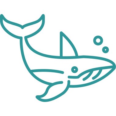 Beyaz arka planda mavi balinanın vektör çizimi