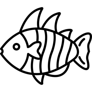 balık simgesi vektör illüstrasyonu