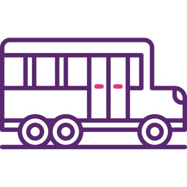 Otobüs simgesi. Web için taşıyıcı vektör simgelerinin basit çizimi