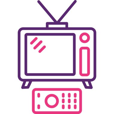 Televizyon. Web simgesi basit illüstrasyon