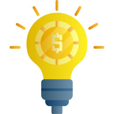 ampul dolar ikon vektör illüstrasyonu