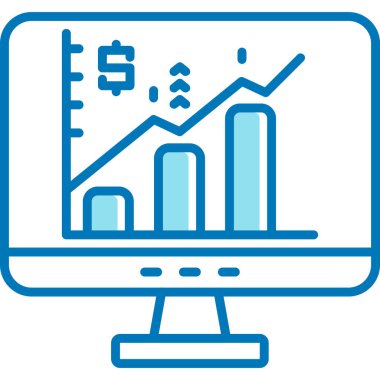 Bilgisayar monitörü. Vektör çizim