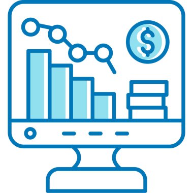analitik iş finans simgesi doldurulmuş ana hatlar biçimi