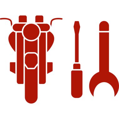 Tornavidanın kırmızı ve beyaz simge kümesinin vektör çizimi