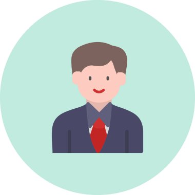 İş adamı avatar karakteri izole edilmiş simge tasarımı, vektör illüstrasyon grafiği