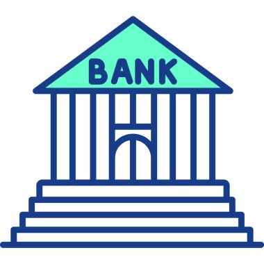 Banka binası. Basit resimleme