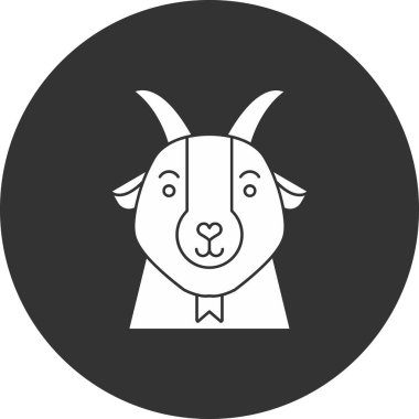 İnek düz simgesi, vektör illüstrasyonu