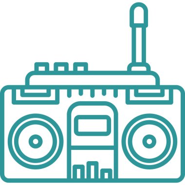 Radyo. Web simgesi basit illüstrasyon