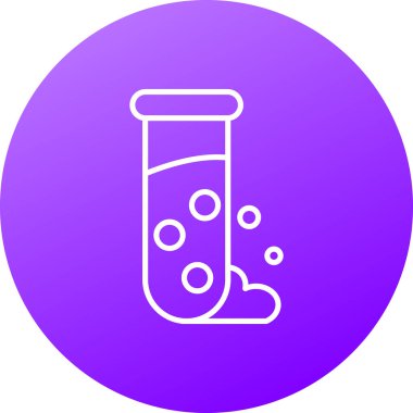 Beyaz arkaplanda beyaz test tüpü ve kimyasal laboratuvar test simgesi izole