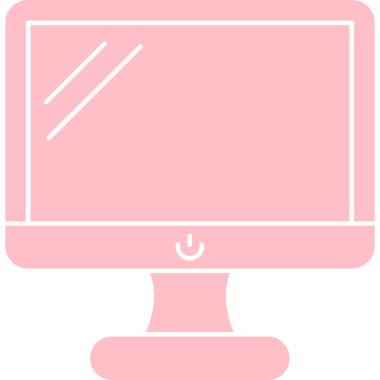 Bilgisayar monitörü. Web simgesi vektör illüstrasyonu