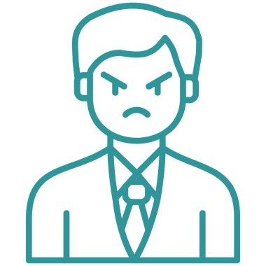 kızgın iş adamı ikonu vektör illüstrasyonu