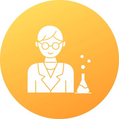 Laboratuar bilim adamı simgesi, basit vektör illüstrasyonu